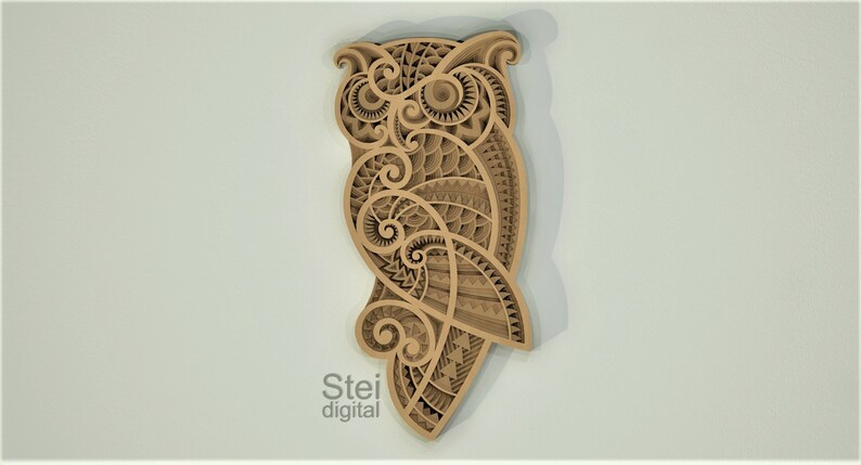 Download 3d Owl mandala SVG DXF cut files laser cut templates cnc | Etsy