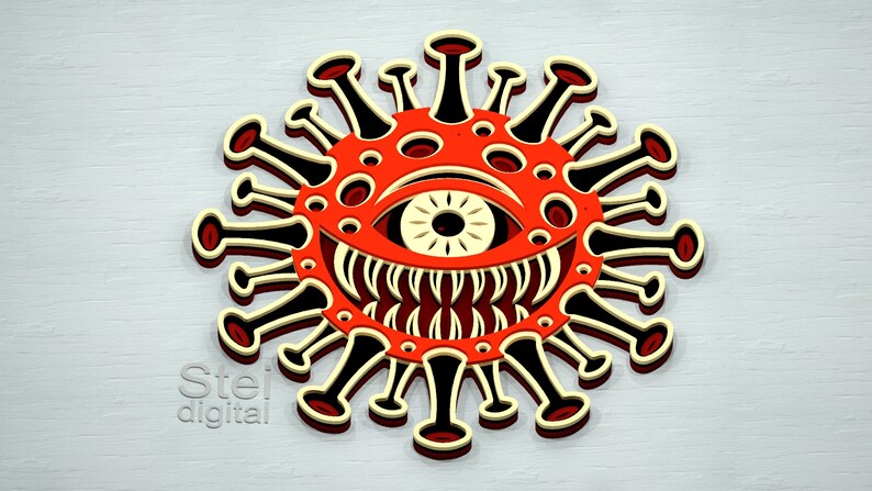 Download 3d Virus evil DXF SVG files for laser cutting CNC layered ...