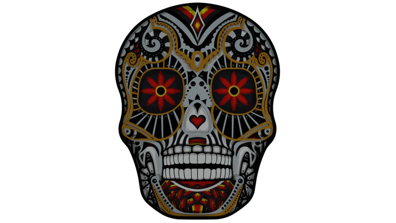 Download 3d Sugar skull wall decor DXF SVG files for laser CNC laser | Etsy