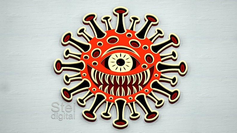 Download 3d Virus evil DXF SVG files for laser cutting CNC layered | Etsy