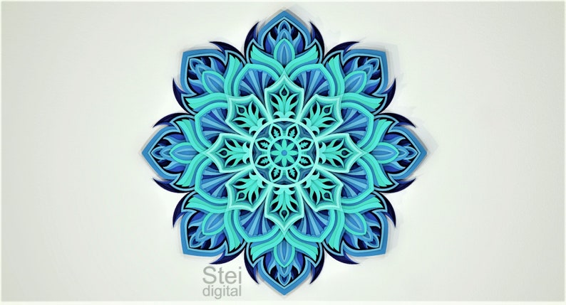 Download 3d Flower mandala SVG DXF cut files laser cutting template ...