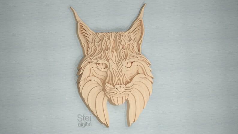 Download 3d Cat lynx design DXF SVG files laser cutting file CNC | Etsy