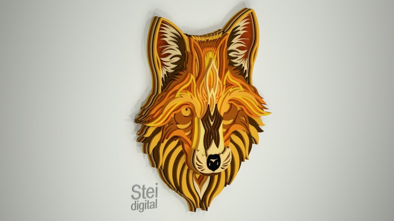 Download 3d Fox mandala DXF SVG files for laser cutting CNC cut | Etsy