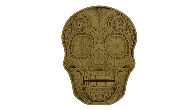 Download 3d Sugar skull wall decor DXF SVG files for laser CNC ...