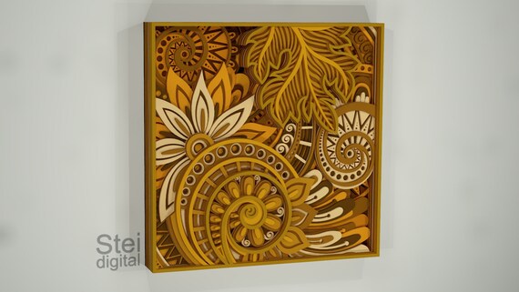 Download 3d Flower Mandala Cricut Svg Dxf Cut Files Laser Cutting Etsy