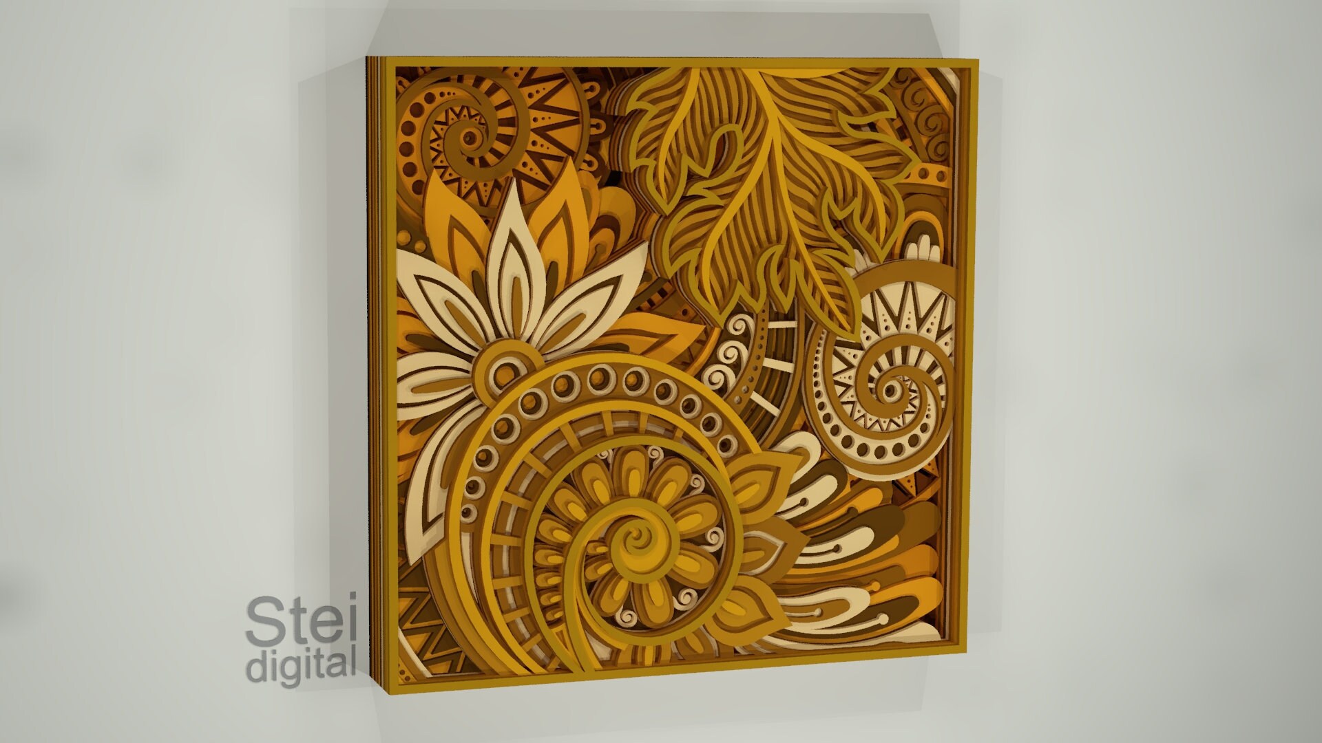 Download Layered Floral Design Svg Dxf Cut Files Laser Cutting Files 3d Floral Mandala Svg Layered Flower