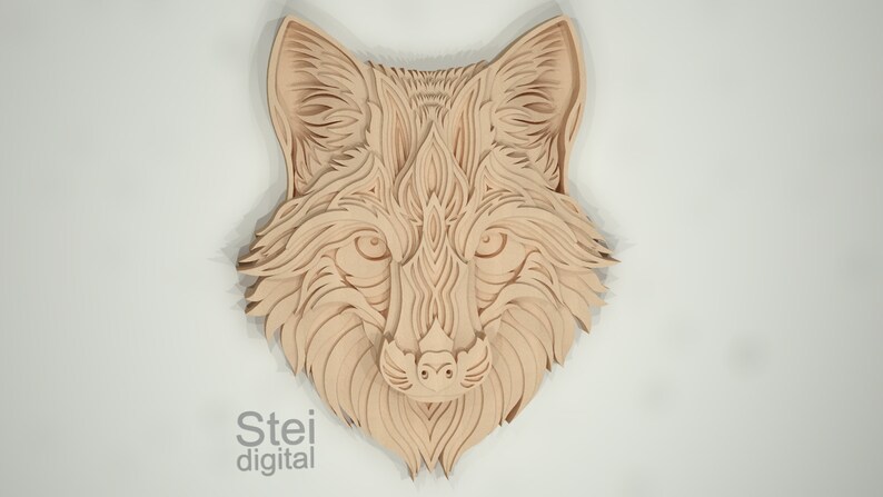 Download 3d Fox mandala DXF SVG files for laser cutting CNC cut | Etsy