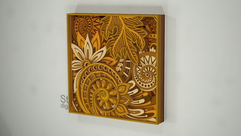 Download 3d Flower mandala SVG DXF cut files laser cutting template ...