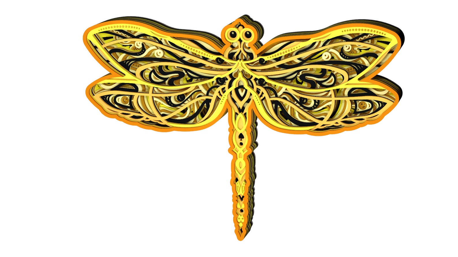Download 3d Dragonfly design DXF SVG files for CNC laser cutting | Etsy