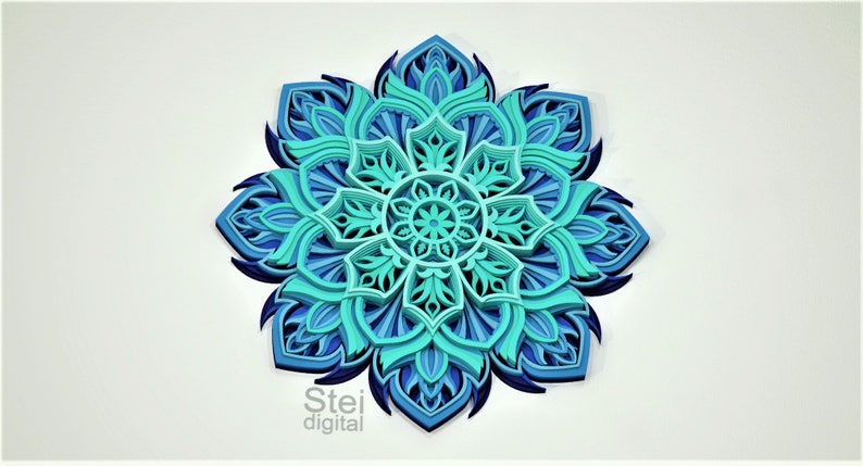 3d Flower mandala SVG DXF cut files laser cutting template ...