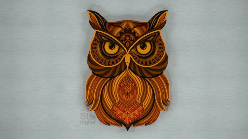 Download 3D Owl Mandala Svg - Layered SVG Cut File