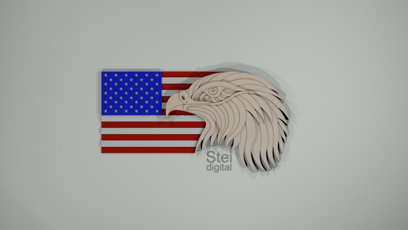 Download 3d Usa flag Eagle mandala DXF SVG files for laser cutting ...