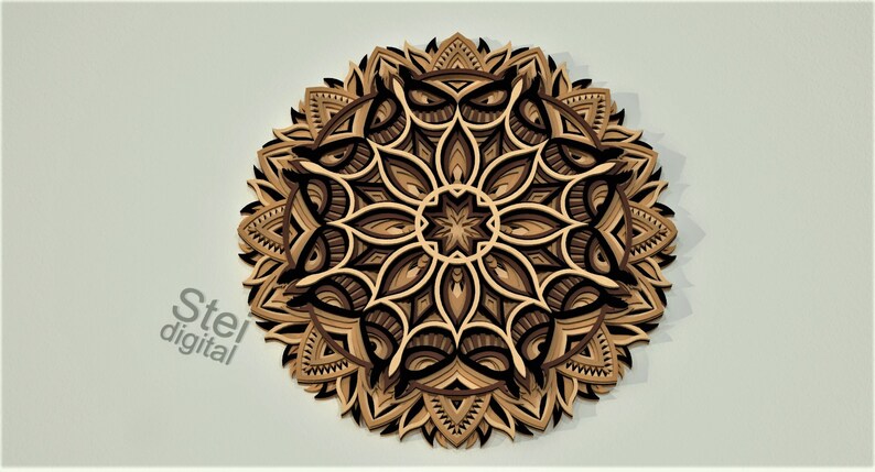 Download 3d Owl mandala SVG DXF cut files laser cut templates cnc ...