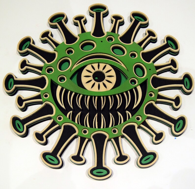 Download 3d Virus evil DXF SVG files for laser cutting CNC layered | Etsy
