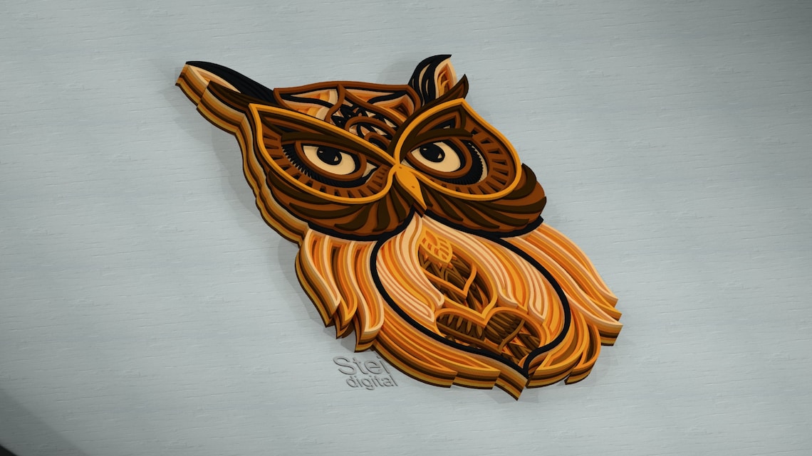 Download 3d Owl mandala DXF SVG files for laser cutting CNC cut | Etsy