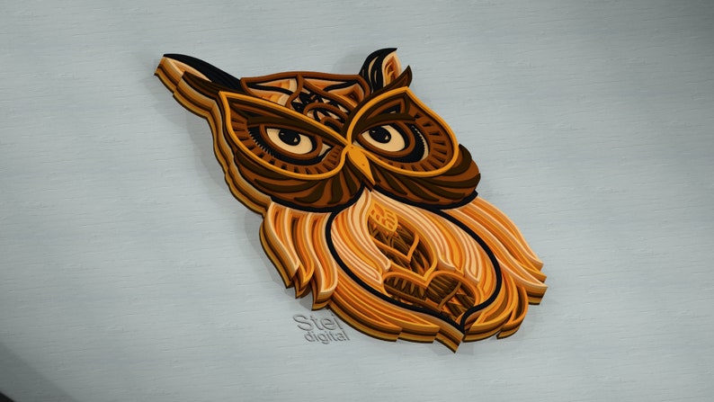 Download 3d Owl mandala DXF SVG files for laser cutting CNC cut | Etsy