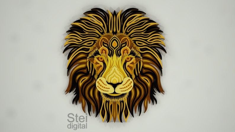 Download 3d Lion mandala DXF SVG files for laser cutting CNC cut | Etsy