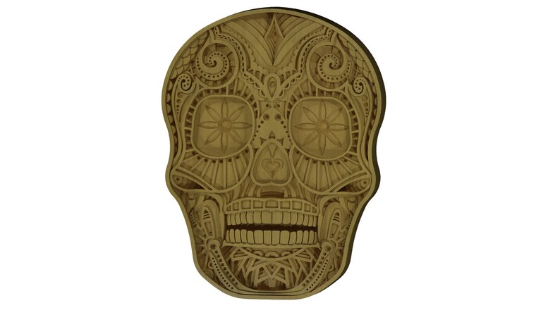Download 3d Sugar skull wall decor DXF SVG files for laser CNC ...