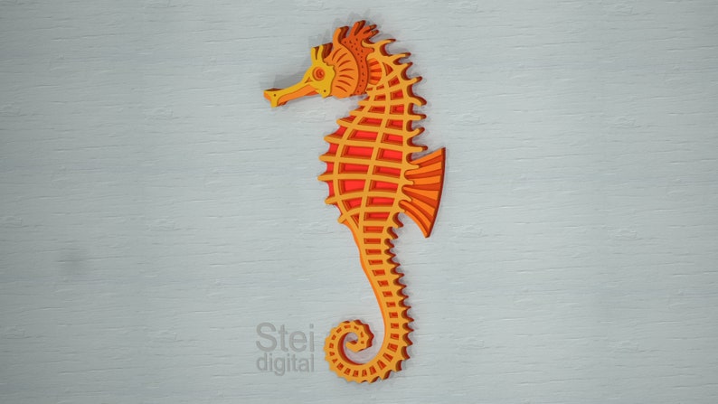 Download 3d Seahorse DXF SVG files for laser cutting CNC cricut | Etsy