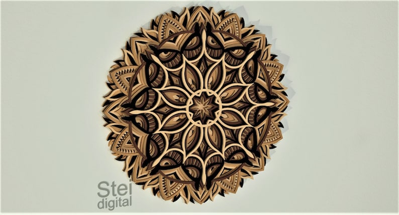 Download 3d Owl mandala SVG DXF cut files laser cut templates cnc ...