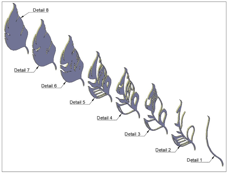 Download 3d layered Feather 1 SVG for Cricut dxf for laser cut CNC ...