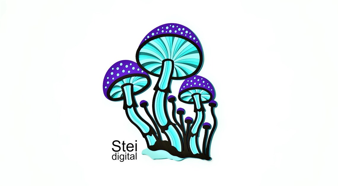 3d Magic Mushroom svg 3d mushroom mandala svg 3d layered | Etsy
