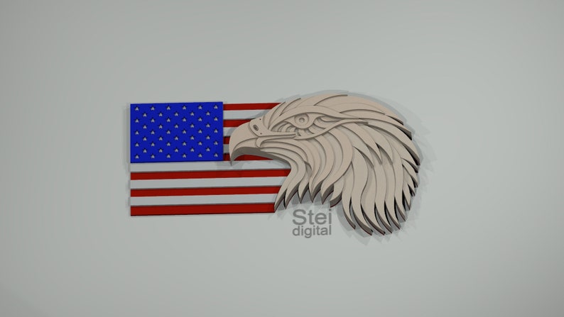 Download 3d Usa flag Eagle mandala DXF SVG files for laser cutting ...