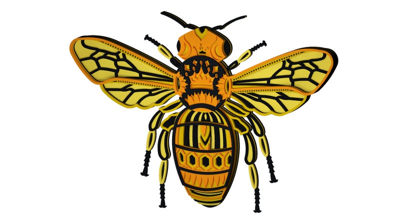 Download 3d Bee design DXF fichiers SVG pour la coupe CNC Bee | Etsy