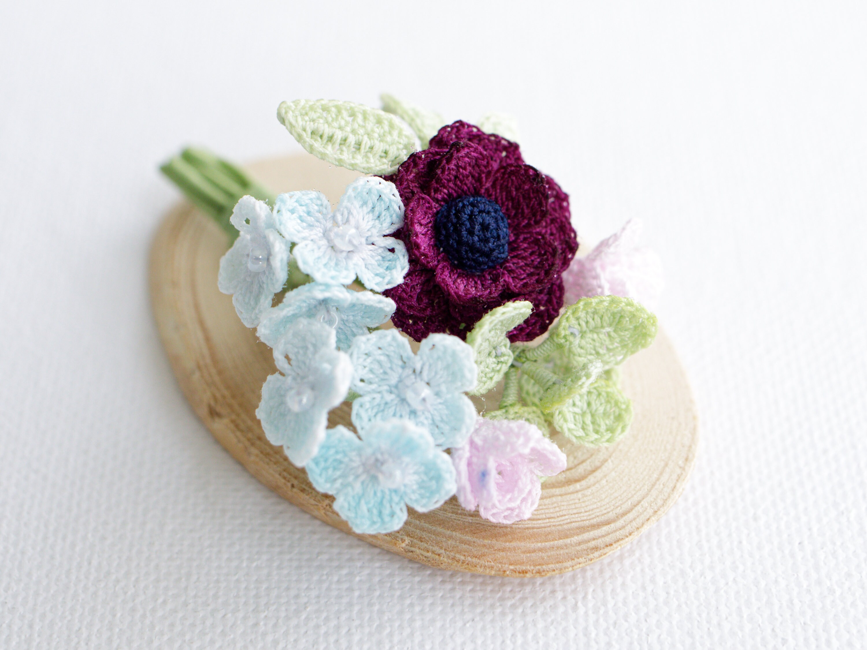 Crochet brooch Wildflower bouquet brooch Crochet flowers Etsy