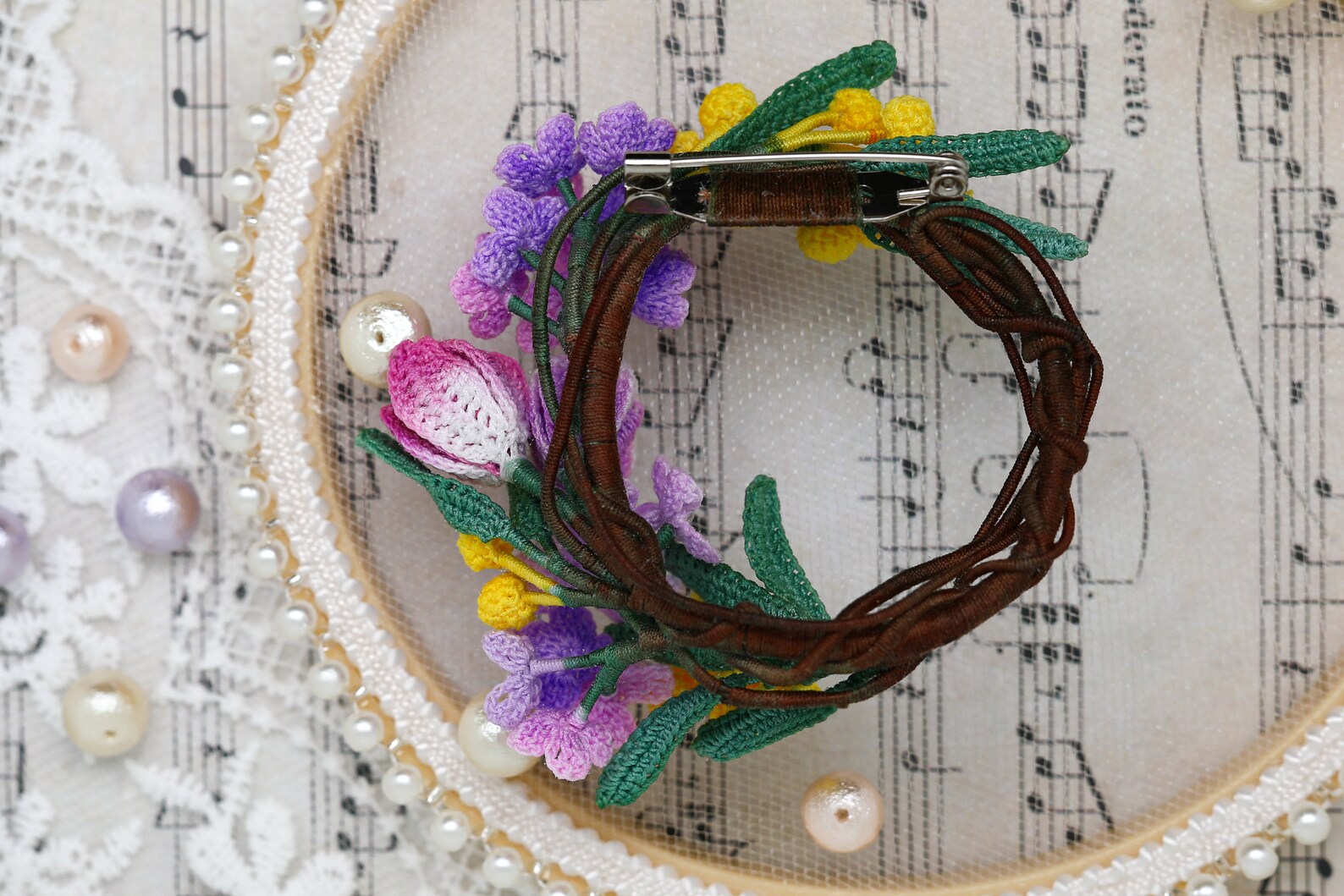 Crochet brooch Wildflower bouquet brooch Crochet flowers Etsy