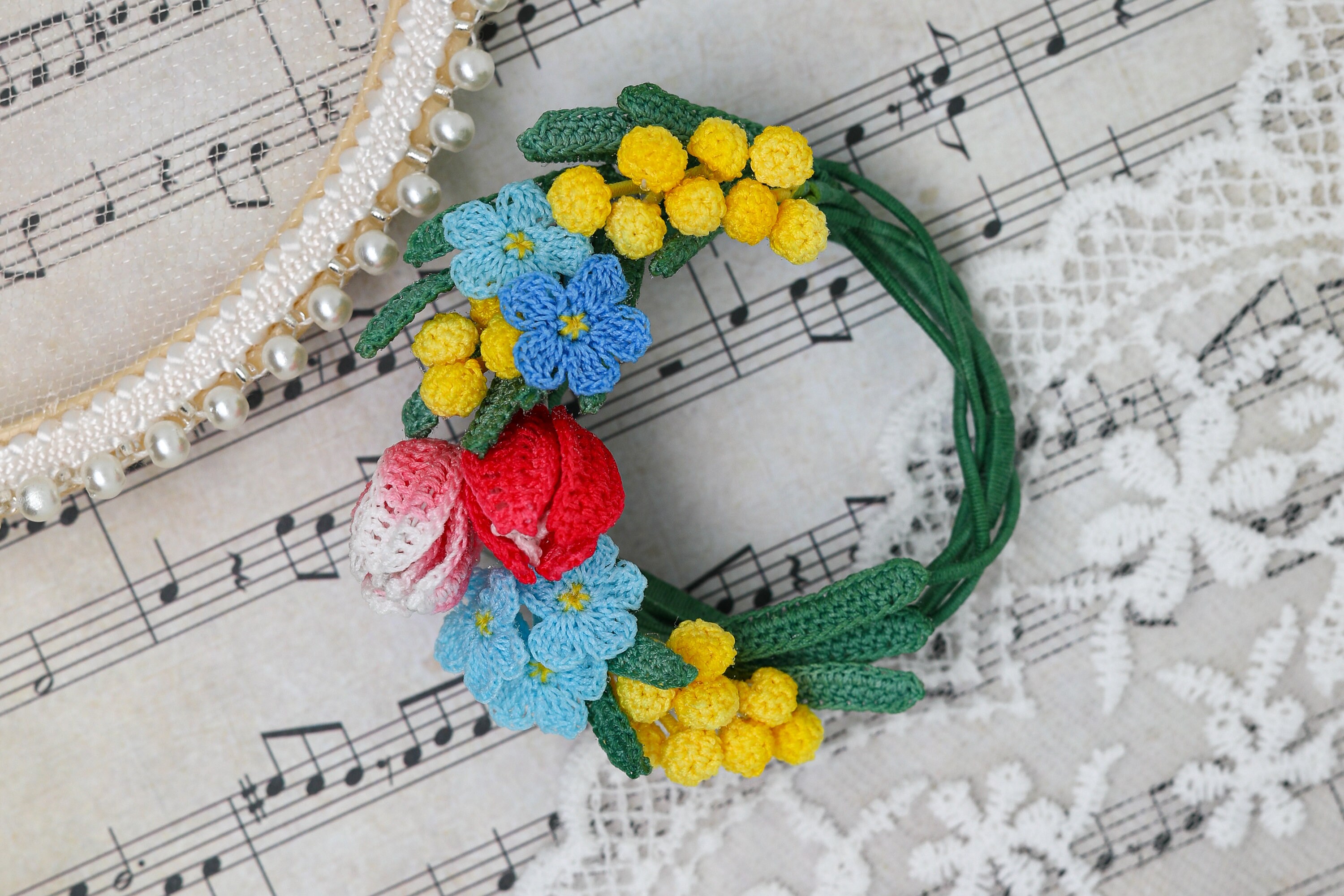Crochet brooch Wildflower bouquet brooch Crochet flowers Etsy