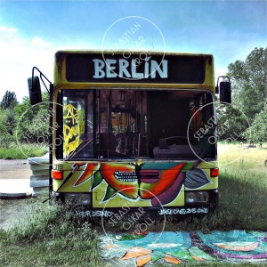 AUTOBUS DI BERLINO | Berlino | Fotografia | Magnete | quadrato | 6x6 cm 10x10 cm 12x12 cm 20x20 cm 30x30 cm 50x50 cm