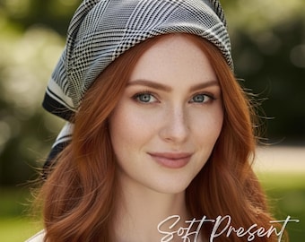 Quadratische Schwarz-weiße Schals Gedruckt Hals Frauen Schal / Silky Wrap 70 x 70 cm Geschenk für sie