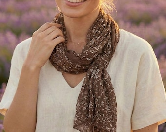 Summer Wrap - Lightweight Natural Scarf - Travel Shawl - Everyday Accessory