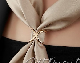 Scarves Ring • Scarf Holder Accessory • Gift for Her • Minimalist Buckle