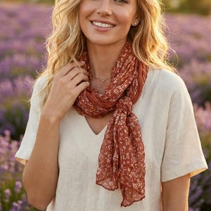 Leichter natürlicher Schal, Sommer-Schal, atmungsaktiver Reise-Schal, Accessoire für den Alltag