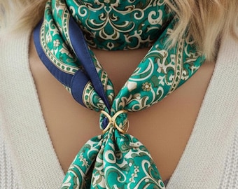 Scarves Ring / Scarf Buckle / Gold and Silver Shawl Pin / Foulard Holder / Gift for Women's