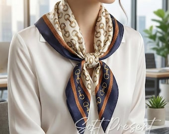 Satin Silk Scarf / 70x70cm Square Handkerchief Scarves / Silky Foulard / Gift for Her