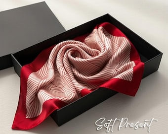 Silk Square Scarf / Satin Bandana, Hair Tie, Headscarf, Head Wrap, Ladies Scarves