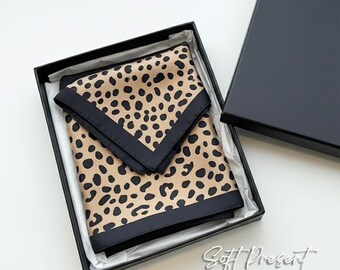 Modern Leopard Print Silky Soft Scarves - 70cmx70cm Hair Neck Scarf Accessory, Gift for Women