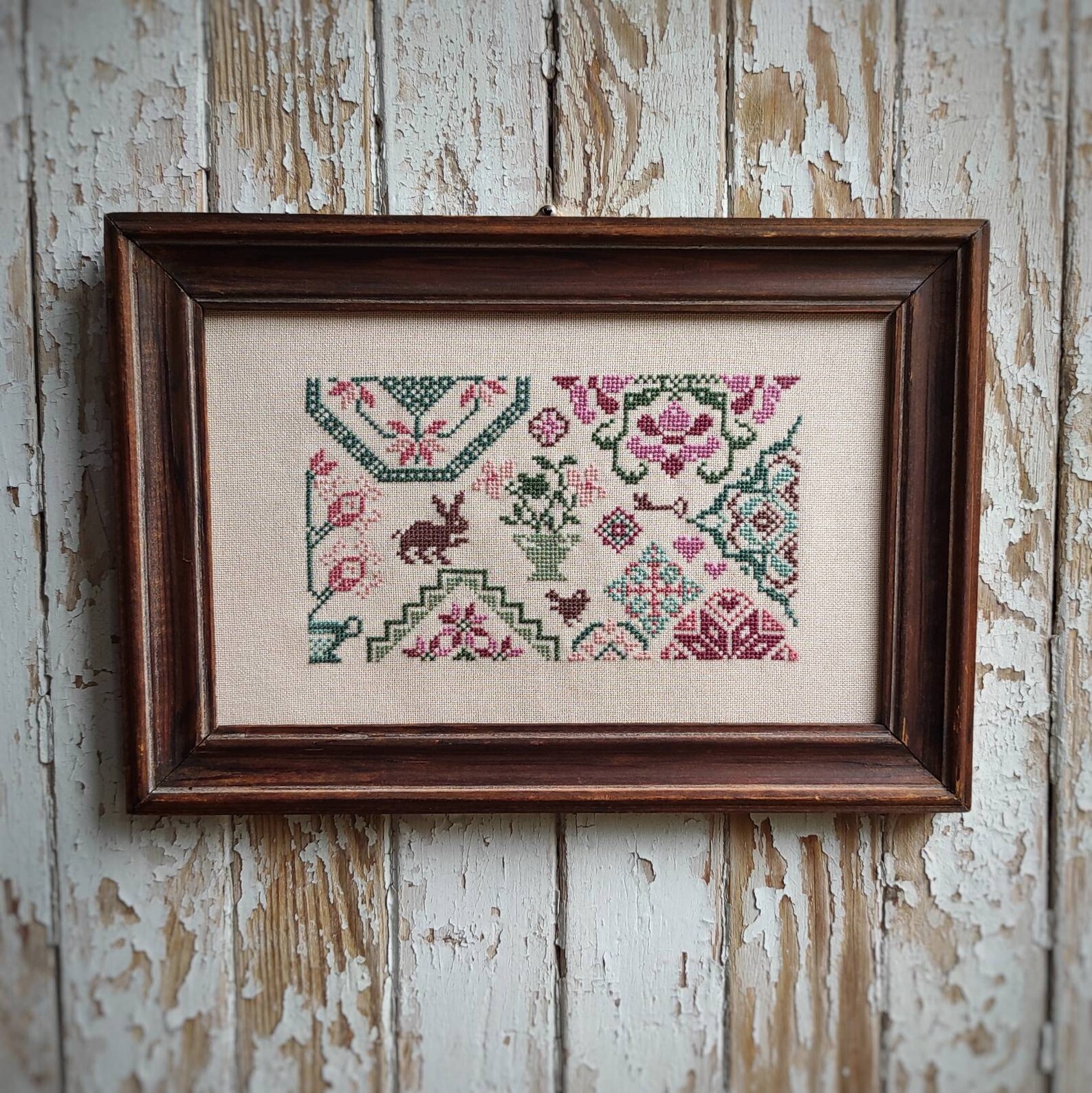 Mini Quaker Sampler Cross Stitch Pattern Easy Counted Cross Etsy UK