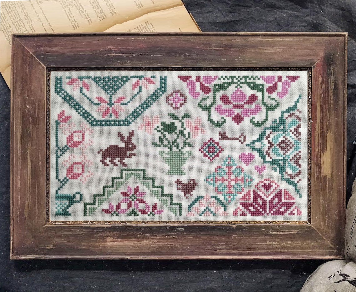 Mini Quaker Sampler Cross Stitch Pattern Easy Counted Cross Etsy