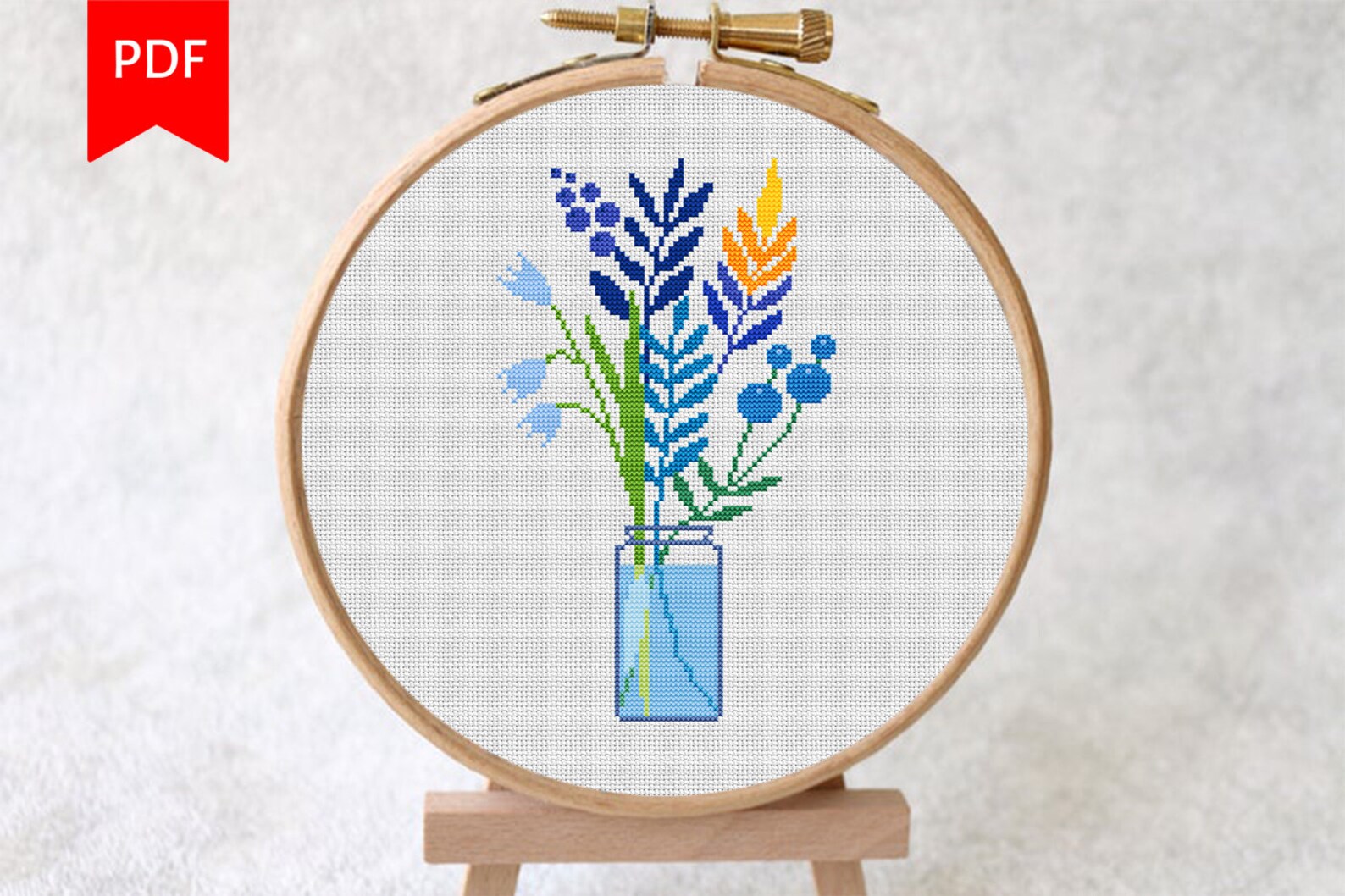 Vase with Flowers Cross Stitch Pattern Easy Cross Stitch Etsy