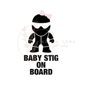 baby stig on board, baby on board, baby girl, svg, png, jpg
