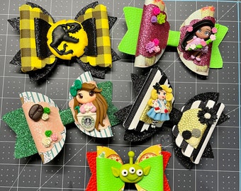 Character clay hair bows, hairbow