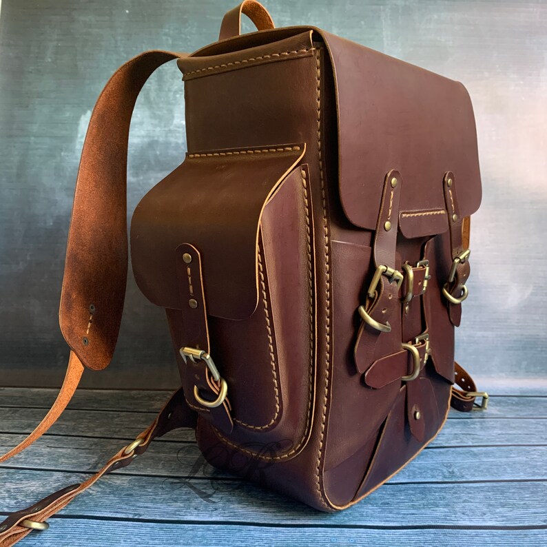 Leather backpack Steampunk Crazy Horse Etsy