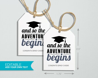 Graduation Gift Tags, High School, Editable Template - Instant Download, Printable Gift Tags, Digital File, Congrats Grad