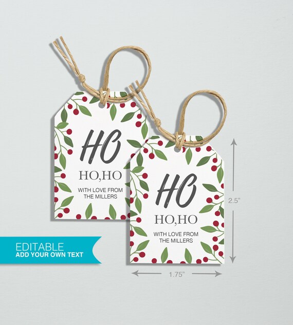 Editable Template Christmas Gift Tags Xmas Printable Gift | Etsy