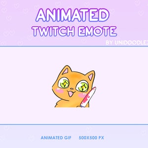 Premade Halloween Cat animated emote / Twitch / Knife
