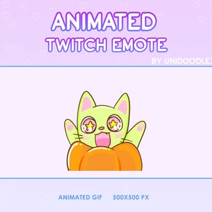 Premade Halloween Cat animated emote / Twitch / Boo